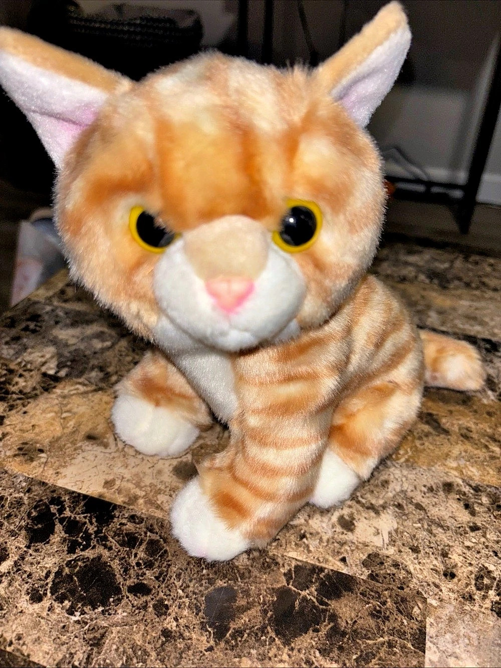 Miyoni by aurora Orange & White Striped Cat Plush